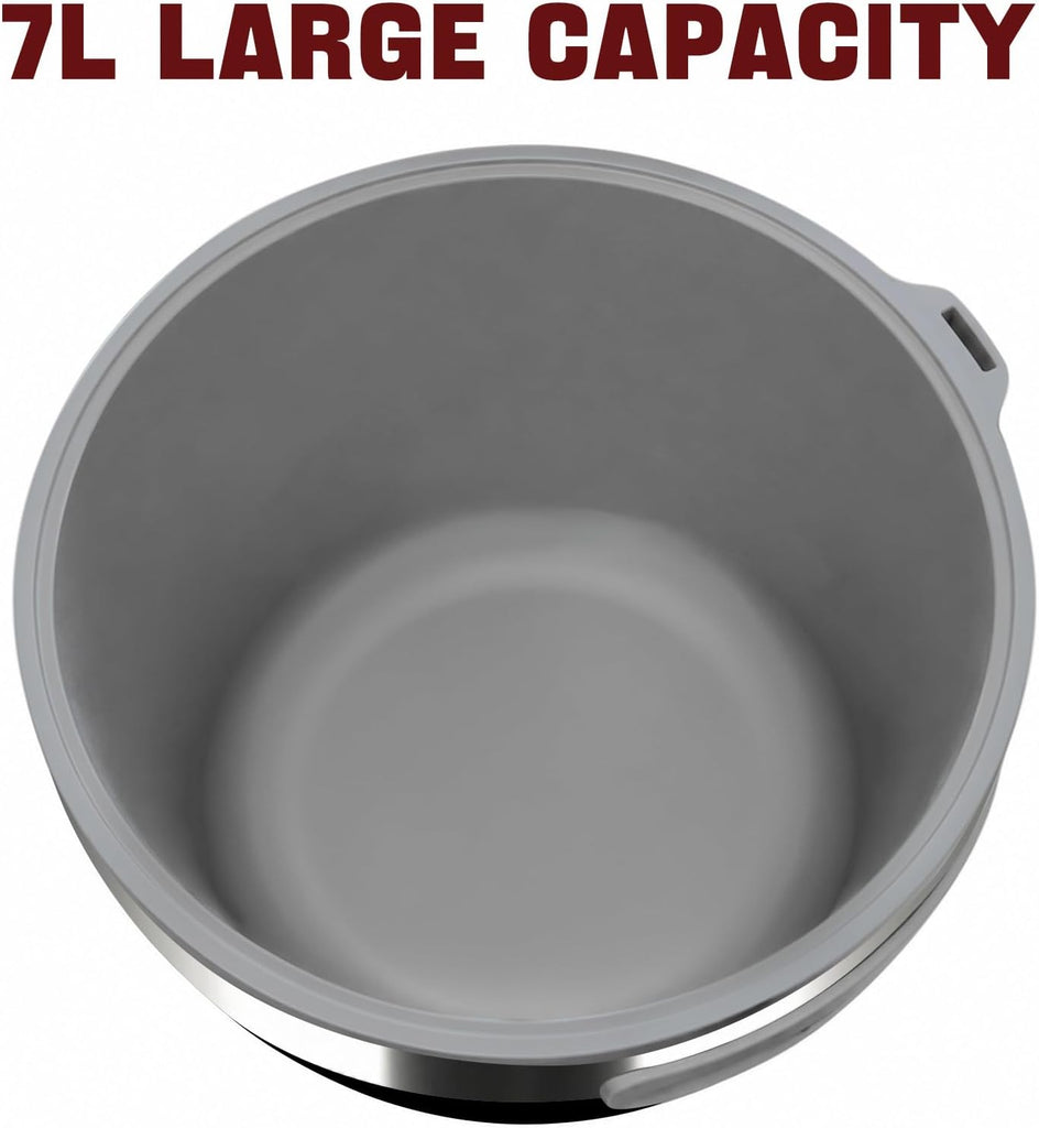 7.4 Quart Large Insulated Ice Bucket with Lid & Scoop Black