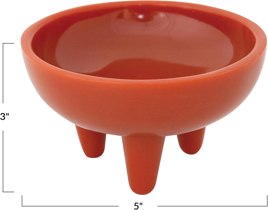 Round Resin Footed Bowl, Red