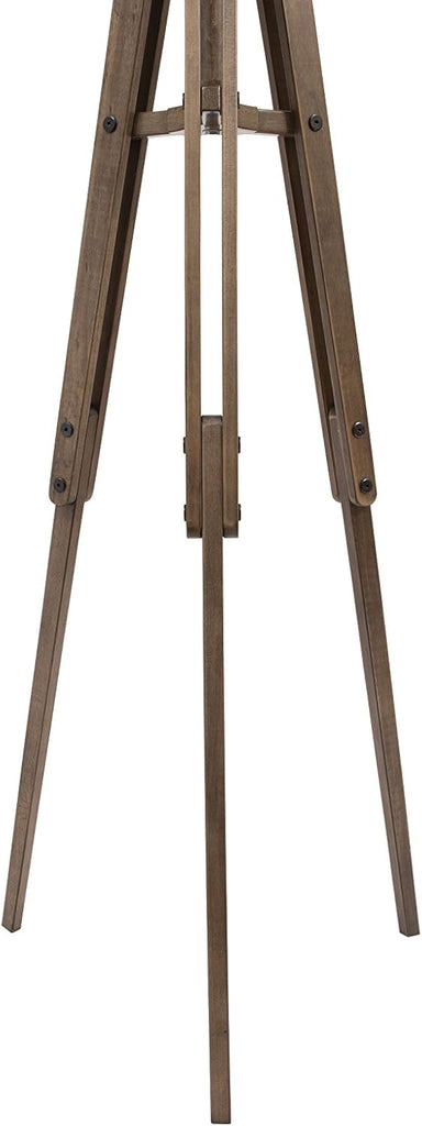 Tripod Style Wood Floor Lamp with Drum Shade