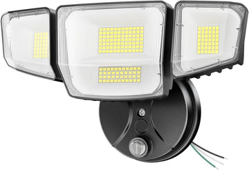 90W Dusk to Dawn Outdoor Lighting,10000lm Flood Lights Outdoor,IP66 Waterproof Black LED Security Light with