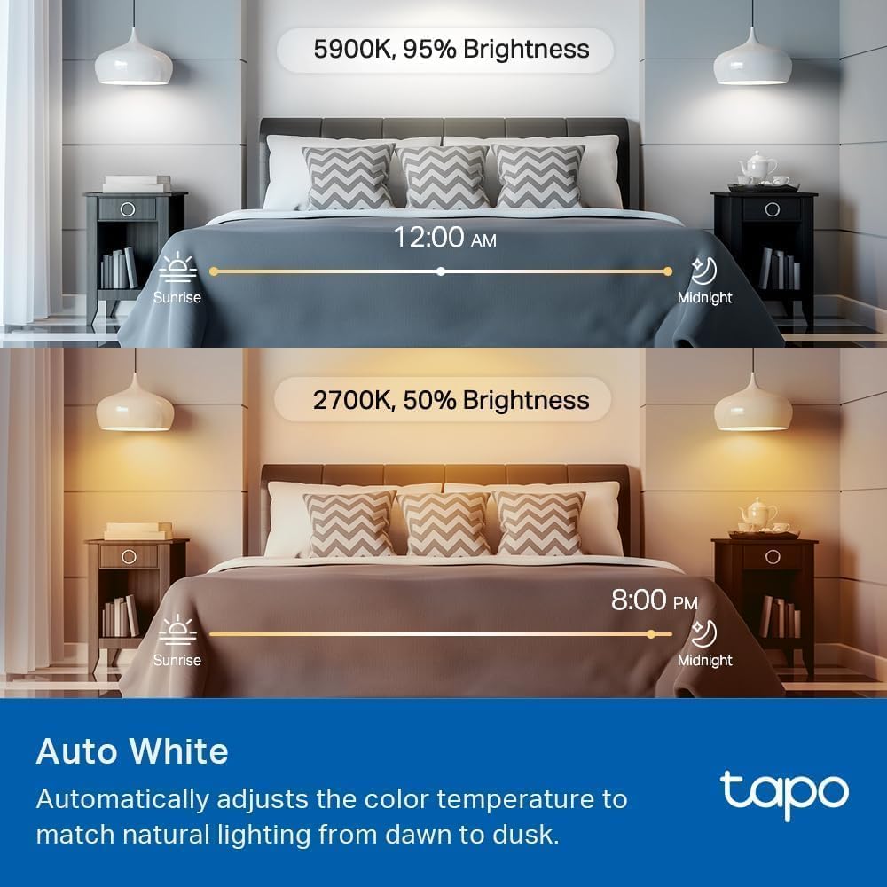 Smart Light Bulbs, 1100 Lumens High Brightness (75W Equivalent), Matter-Certified, 16M Colors WiFi Light Bulb