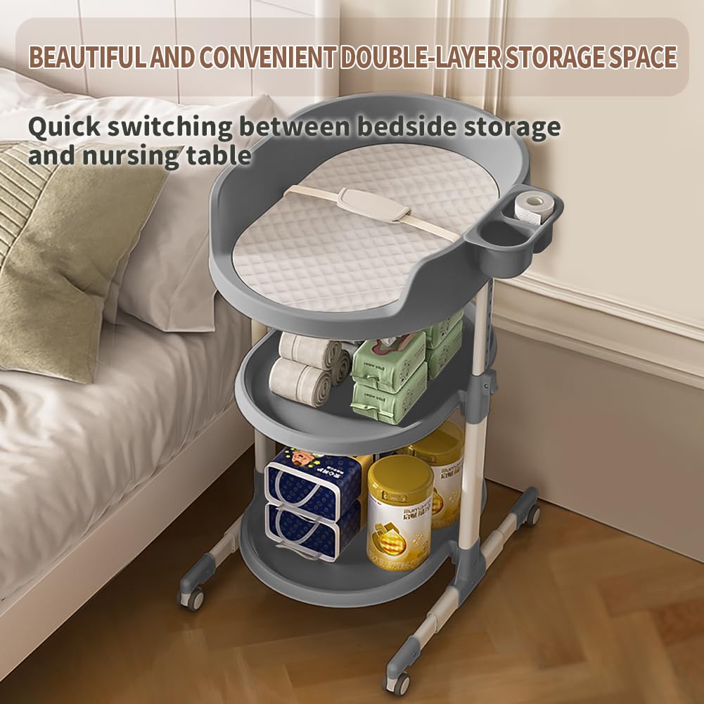 Diaper Changing Station, Portable Changing Table for Baby, Diaper Changing Table with Storage Drawers, Waterproof