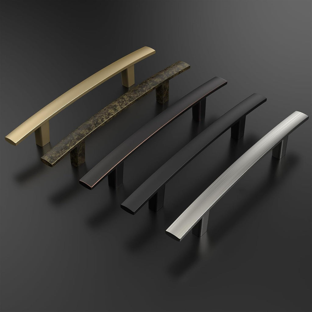 20 Pack Solid Zinc Alloy Cabinet Handles, 3 Inch Hole Center Cabinet Pulls, Brushed Nickel Arch Drawer Pulls Modern