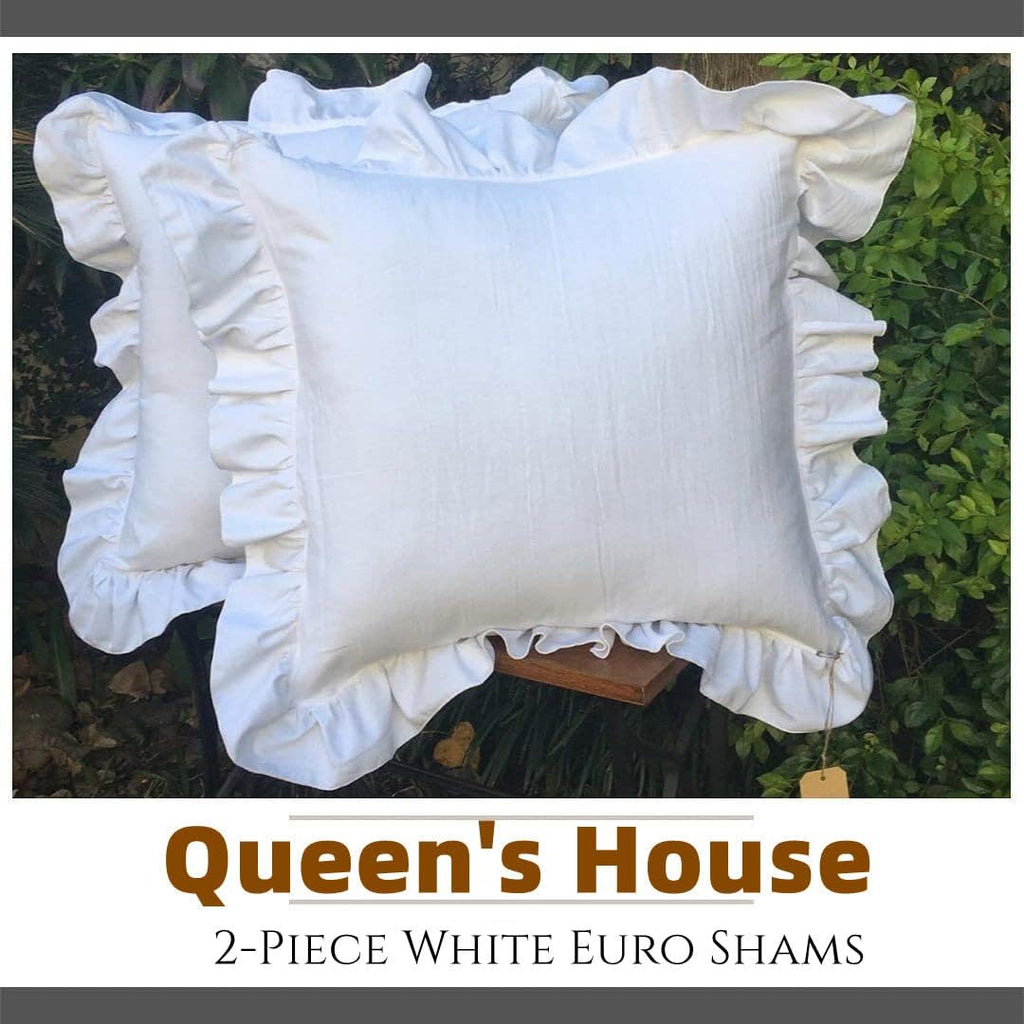 Queen's House 2-Piece White Euro Shams