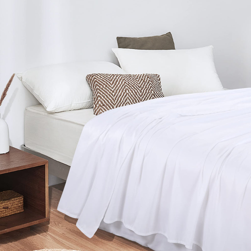 White Oversized King Flat Sheets Extra Large, Soft & Durable Bed Sheet, Smooth & Breathable Top Sheet 120 in x120 in