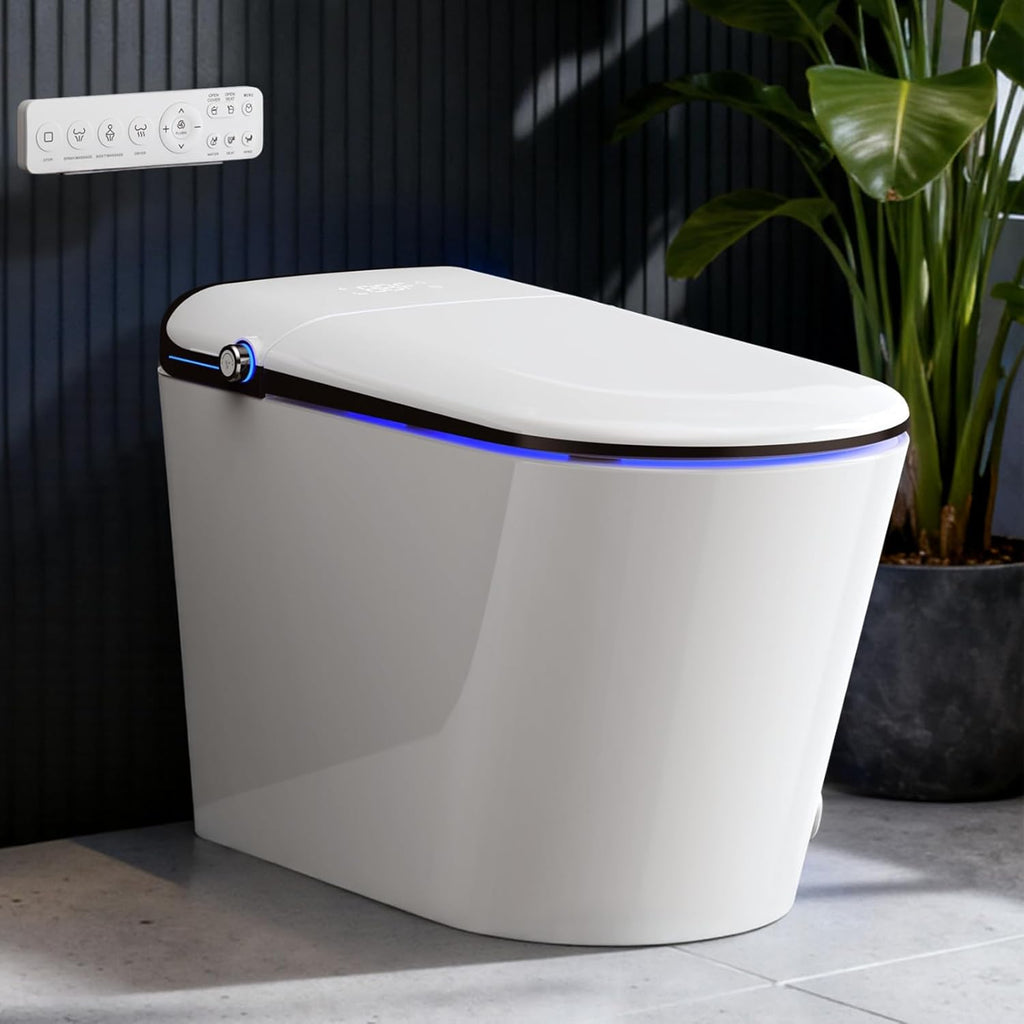 Elongated Smart Toilet With Bidet Built-in, Auto Open/Close Lid, Soft-Closed Heated Seat