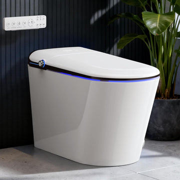 Elongated Smart Toilet With Bidet Built-in, Auto Open/Close Lid, Soft-Closed Heated Seat