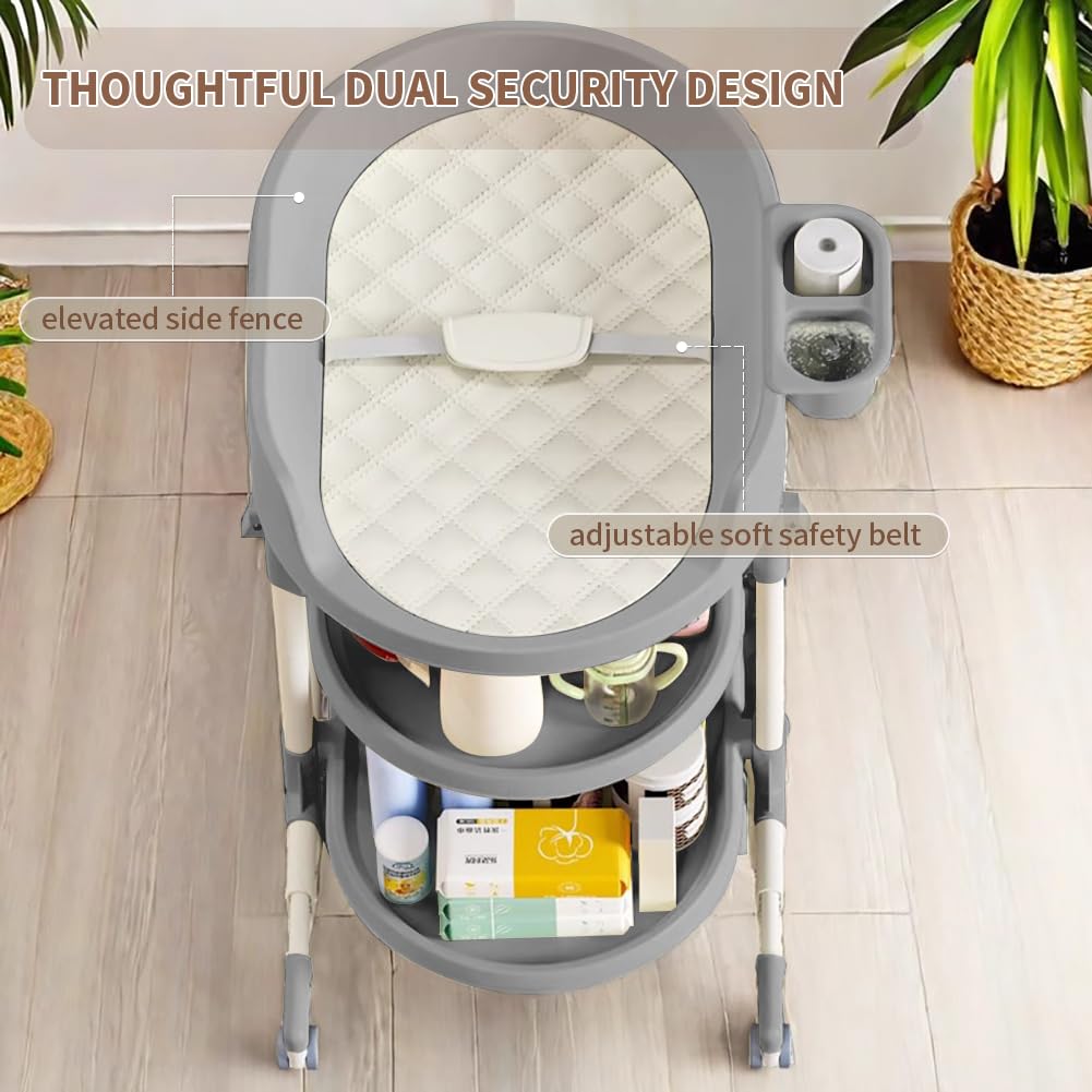 Diaper Changing Station, Portable Changing Table for Baby, Diaper Changing Table with Storage Drawers, Waterproof
