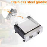 2-Burner Portable Tabletop Propane Gas Griddle, Stainless Steel Flat Top Grill with Regulator and Dust Cover for Camping and Tailgating