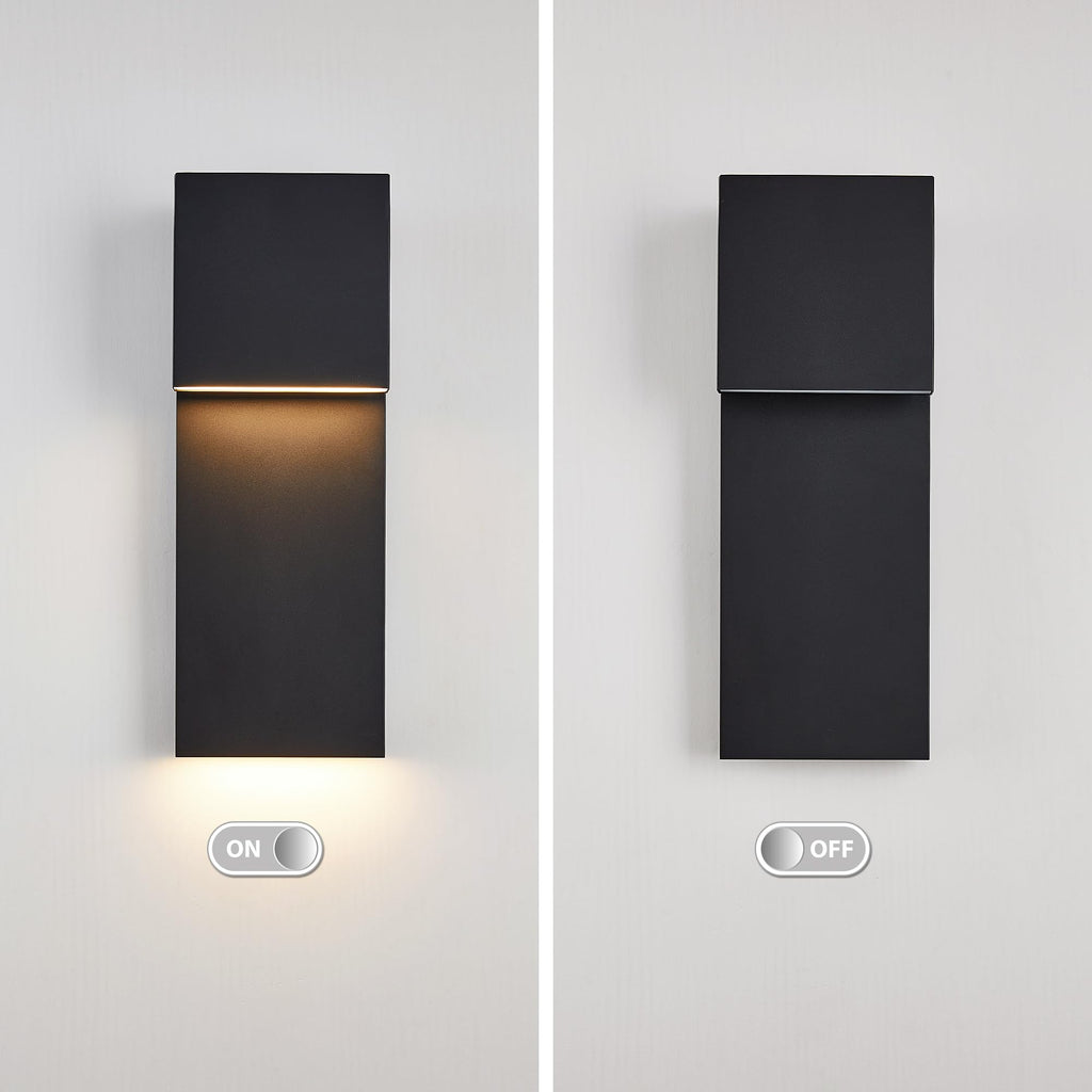 Modern LED Outdoor Wall Sconce 17W Integrated LED Outdoor Wall Mount, Anti Rust Textured Black Suit for Wet Locations