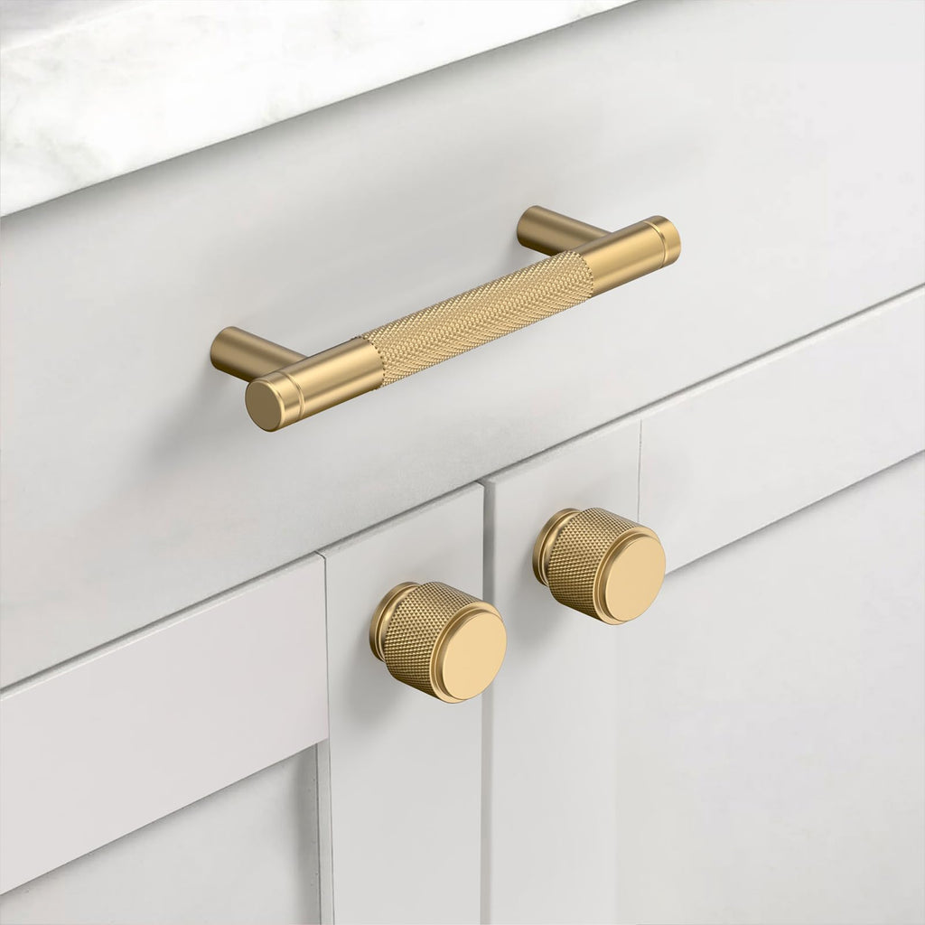 2 Pack Champagne Bronze Cabinet Knobs Heavy-Duty Solid Kitchen Cabinet Pulls Champagne Gold Dresser Drawer Hardware