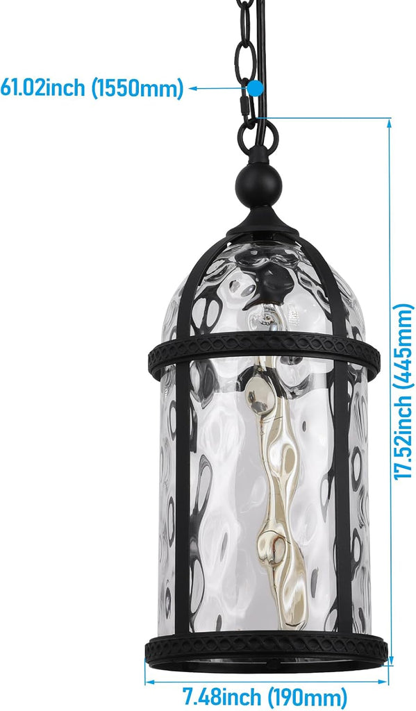 18 Inch Outdoor Pendant Light, Industrial Style Outdoor Hanging Lights, Vintage Exterior Hanging Lantern