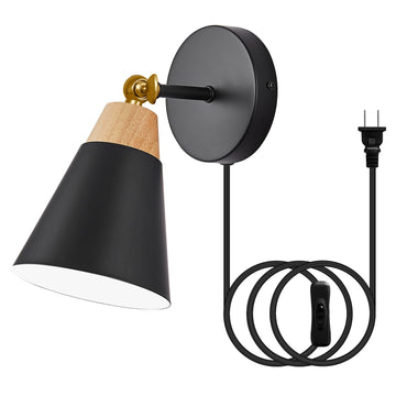 Black Plug in Wall Sconce Plug in Wall Mounted Light