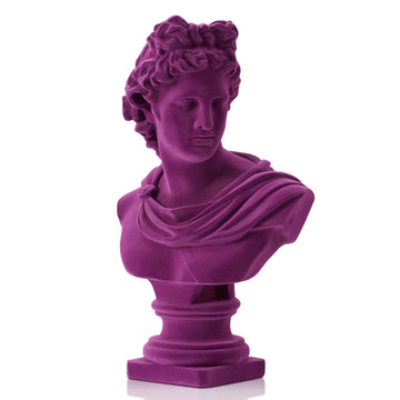 11.5" Apollo Bust Statue with Soft Flocked Finish
