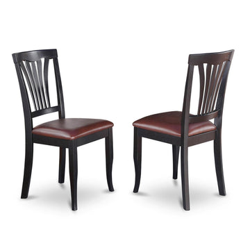 West Furniture Avon 36" Faux Leather Dining Chairs in Black (Set of 2)