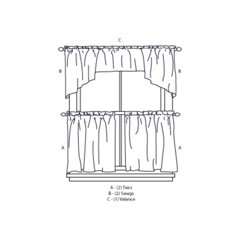 Crochet Kitchen Curtain Swag Pair, 58 x 30 in, White, 2-Piece