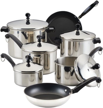 Classic Series Nonstick Stainless Steel Cookware Set, Pots and Pans Set, 15-Piece