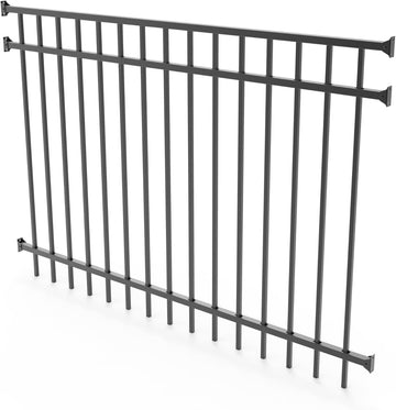 48 in. x 72 in. Aluminum Fence Kit, Textured Black