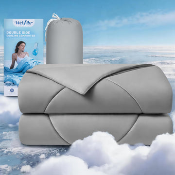 Cooling Comforter Double Sided Cooling Blankets for Hot Sleepers Silky Soft Nylon Spandex Summer Comforter Q-Max 0.48