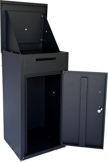 Package Delivery Boxes 34" Steel Mailbox for Parcel with Lock, Waterproof Amazon Drop Box with Anti Theft Mechanism