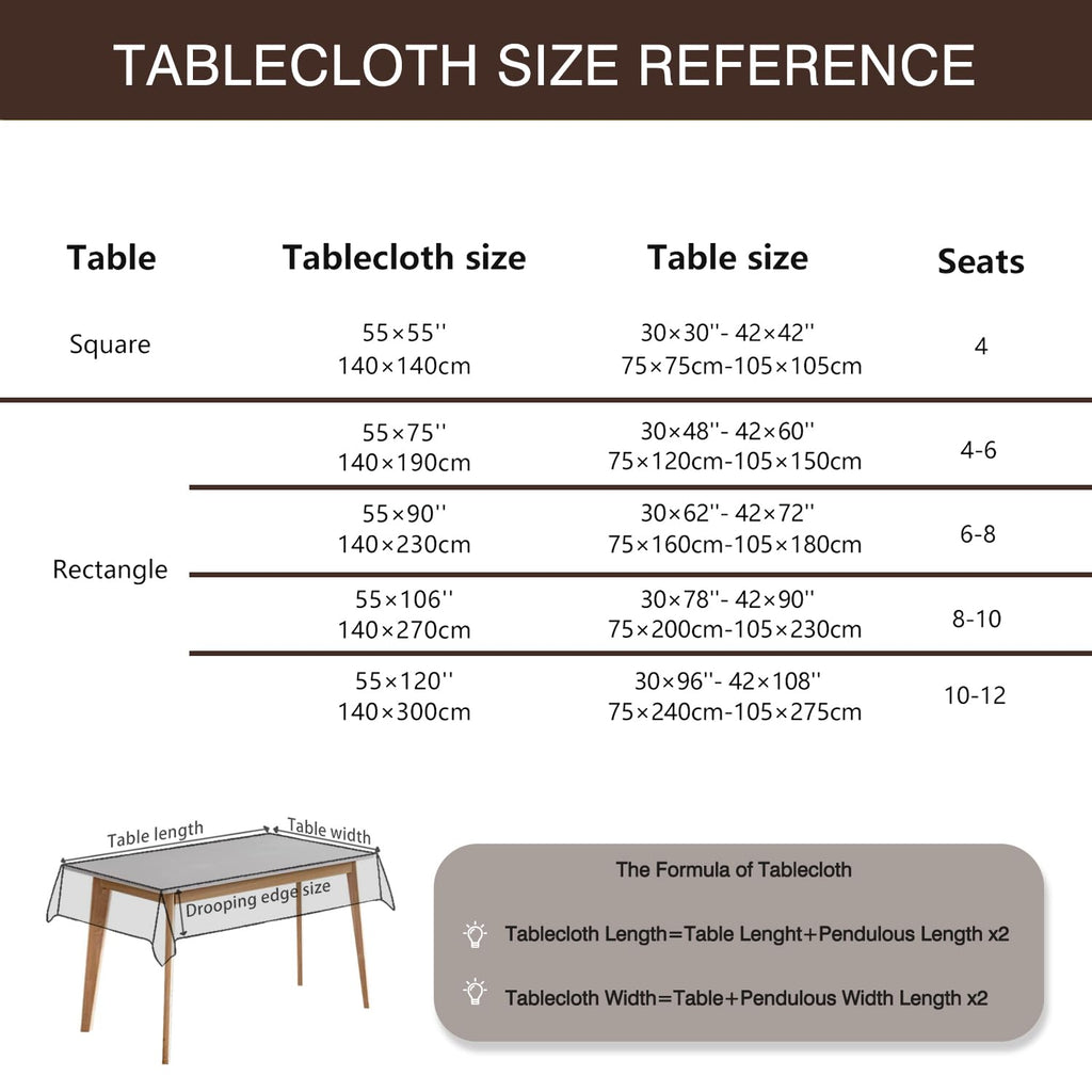 Ivory Tablecloths Rectangular 55 x 75 Inch, Linen Look