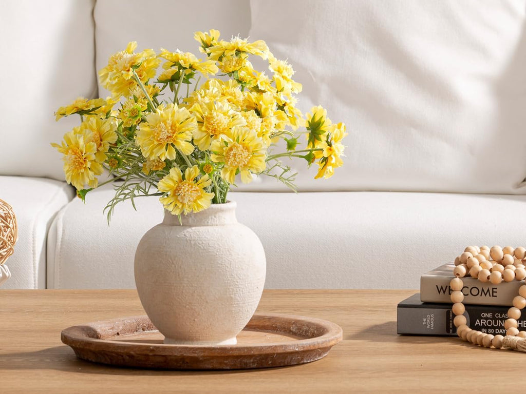 Ceramic Flower Vase, Flower Vase Rustic Farmhouse Decorative Vase Floral Pottery Vases