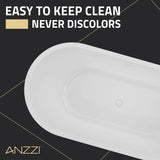 Chand 59 in. Acrylic Flatbottom Freestanding Bathtub in Black/White, FT-AZ098-59BK
