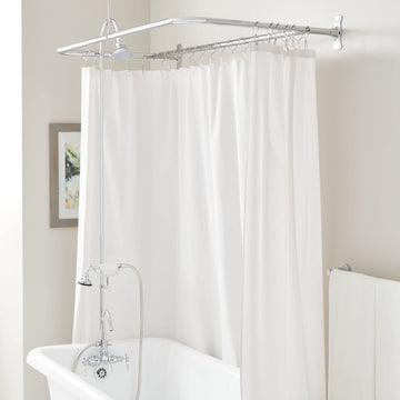 Retrofit Showers Trim Package with 4-7/8" Shower Head and Hand Shower Conversion Kit - 60" x 27" Ring - Rough In