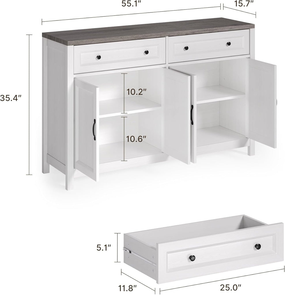 Farmhouse Kitchen Sideboard Buffet Cabinet with Storage