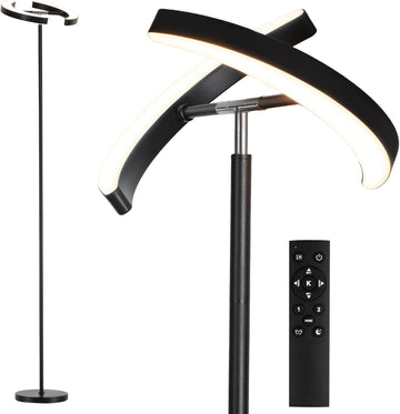 Floor Lamps, 28W/1600LM Bright LED Floor Lamp with Remote & 2 Rotatable Lights, 74" Dimmable Tall St