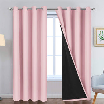 Pink 100% Blackout Curtains 84 Inches Long 52" Wide