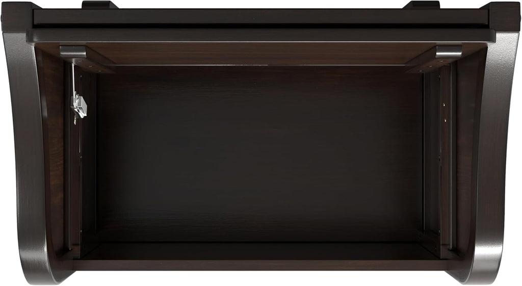 Connaught 51" Wide Solid Wood Trunk Bench in Black | Traditional entryway bench with lift-up lid and hidden storage