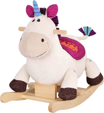 Unicorn Rocker, Dilly-Dally Wooden Ride-On Plush Toy, Soft Toys