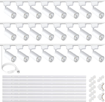 Plug in J&L Type LED Track Lighting Kits Dimmable Adjustable Angle Heads