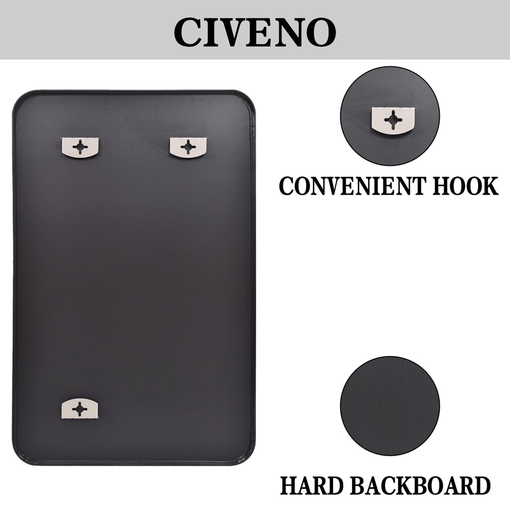 Bathroom Mirror, 48x36 inch Black Rectangle Wall Mirror, Metal Frame Rounded Corner Vanity Mirror, Large Wall Mounted