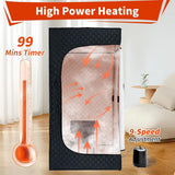 1-Person Portable Steam Sauna Tent for Home, 3L 1500W Sauna Box for Relaxation & Detoxification with Folding Chair