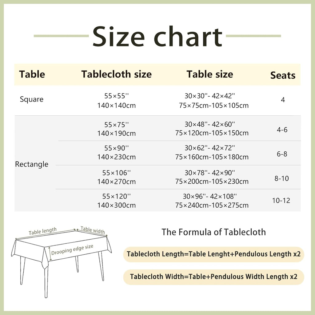 Embroidered Tablecloth Rectangle 55 x 75 Inch, Farmhouse Otanical Floral Table Cloth Waterproof Wash