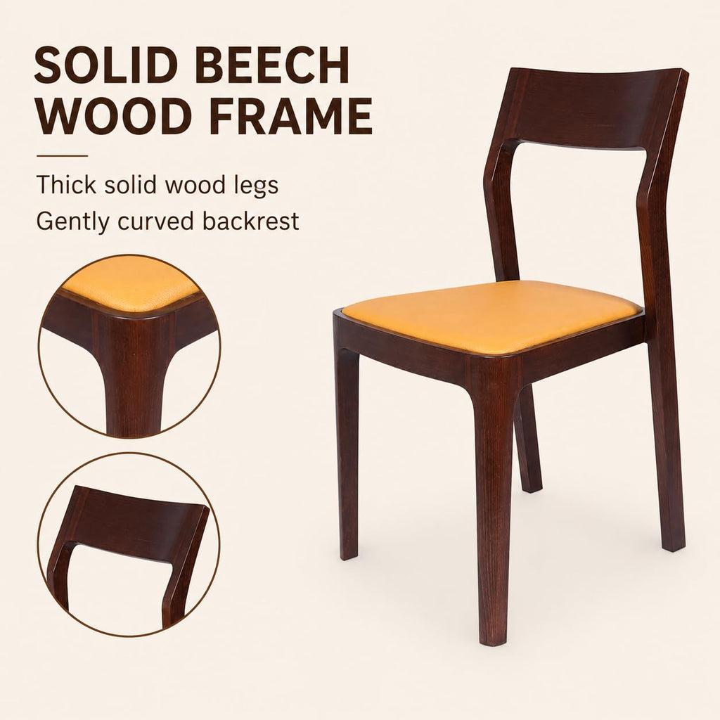 Dining Chairs Set of 2, Fully Assembled, Solid Beech Wood