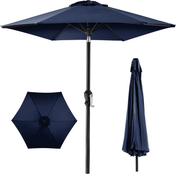 10ft Outdoor Patio Umbrella, Outdoor Table Umbrella, Yard Umbrella, Market Umbrella with 6 Sturdy Ribs, Push Button