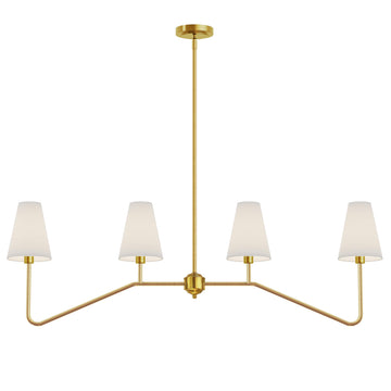 Linear Kitchen Island Light Fixture Gold and White Shade