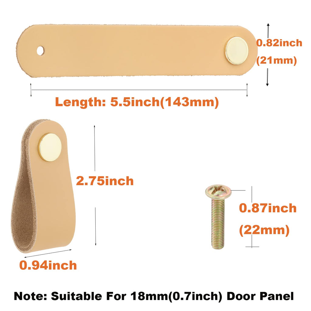 Leather Drawer Pulls for Dresser, 6 Pack Leather Dresser Knobs, Soft Drawer Pulls Cabinet Handles Knobs Perfect