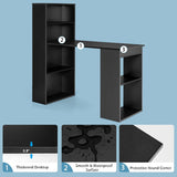 Computer Desk with Bookshelf, Writing Study Desk with Storage Shelves & CPU Stand, Modern Compact Computer Workstation