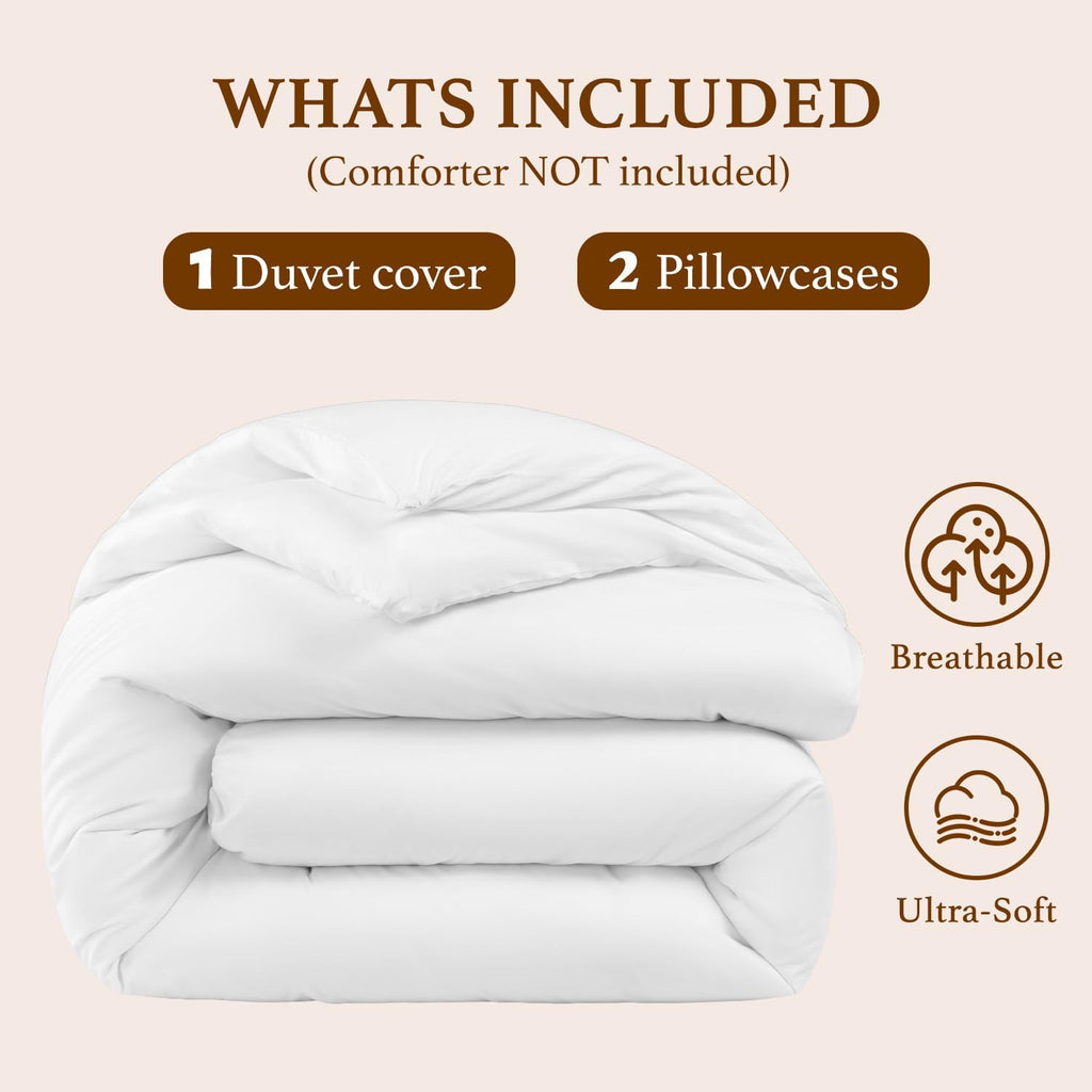 100% Cotton Duvet Covers - 1200 Thread Count, Luxury Egyptian Cotton Comforter Cover, Hotel Bedding Duvet Covers 3