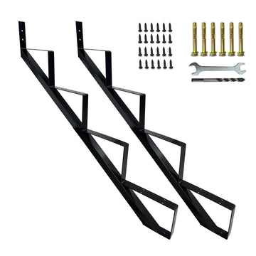 4 Step Metal Stair Step Steel Riser Stringers for 34.7" Height Deck, 2Packs