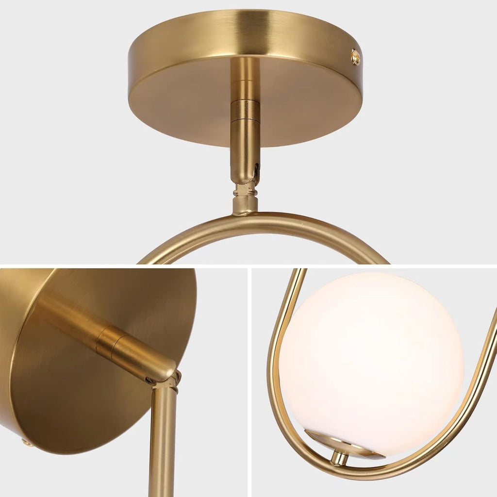 Modern Pendant Lighting Gold Globe Pendant Light Fixture,Mid Century Chandelier One Light Hanging Fixture for Kitchen