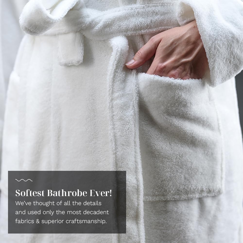 Resort Bathrobe | Mid-length | Unisex | Soft & Absorbent | Viscose from Bamboo Blend | S, M, L, XL Sizes