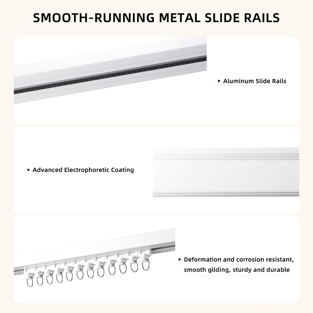 Electric Curtain Tracks| Matter over WiFi Electric Track, Smart Curtains Motorized Opener Curtains Rod with Remote