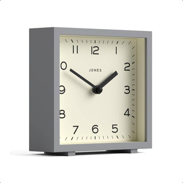 Disco Desk Clock | Sleek Square Design | Gray