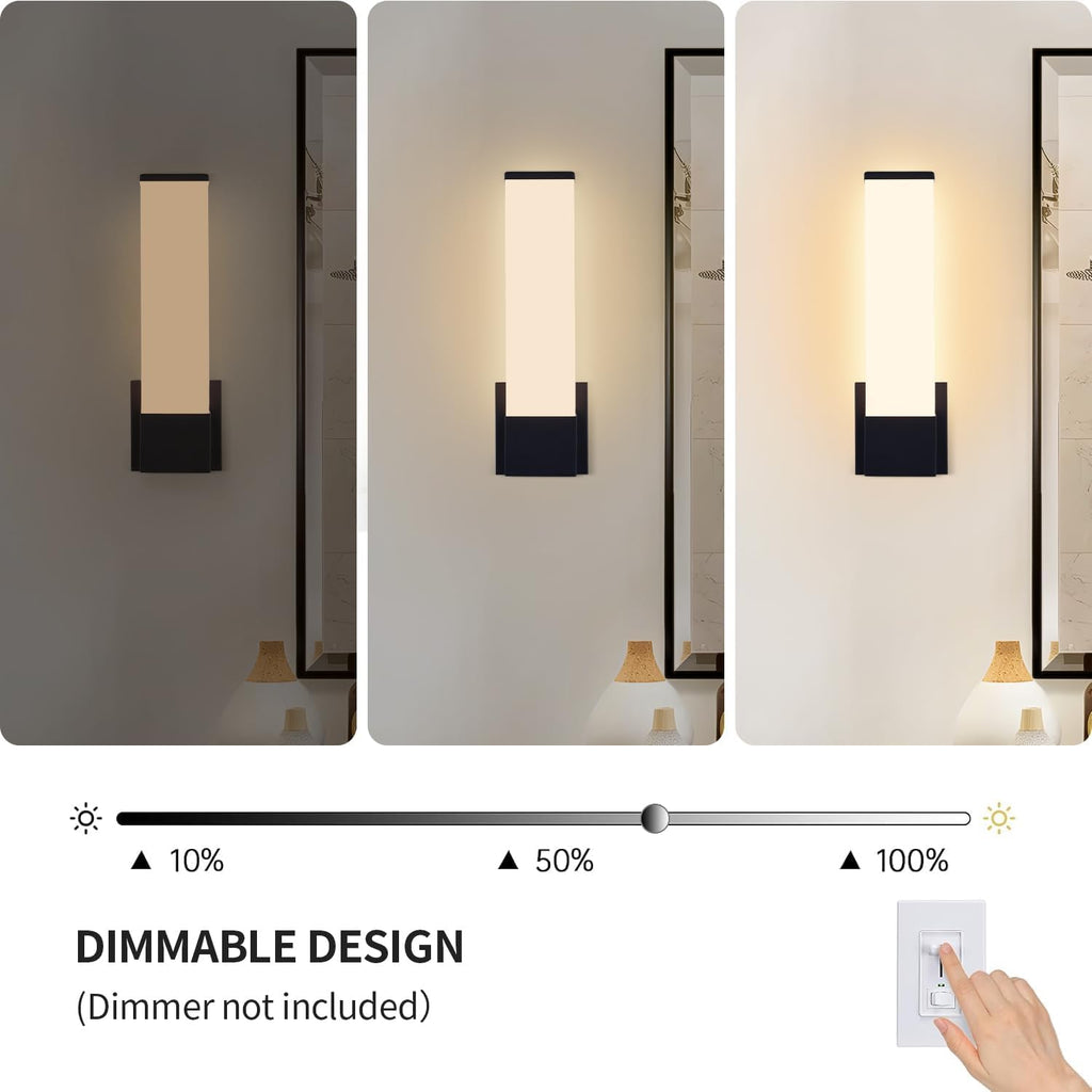 14in Modern Wall Sconces, Dimmable Bathroom Vanity Lights, 3000K Warm White LED Indoor Sconces Lighting , Stairs