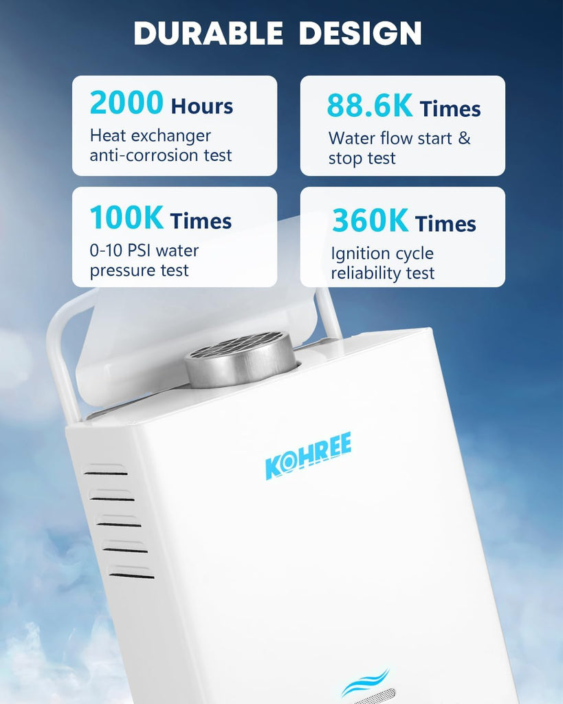 Tankless Water Heater Propane, 6L 1.58 GPM Portable Tankless Water Heater with Handle